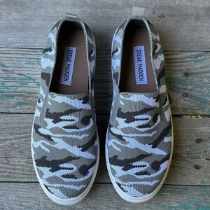 Steve Madden Maygee Shoe Women's 6.5 US Knit Camo Slip On Platform Sneaker New